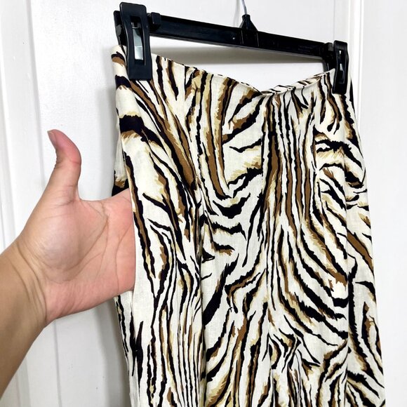 Revolve L'ACADEMIE The Dinnie Linen Blend Wide Leg Pant in Tiger Print Size S - Picture 7 of 11